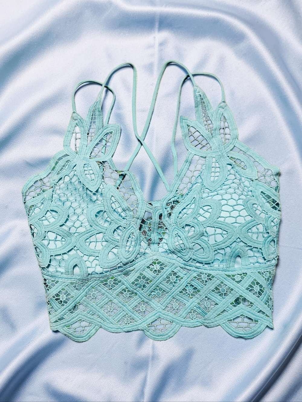 JULIA Lace Bralette Crop Top - Mint Green. Size S. NWT!